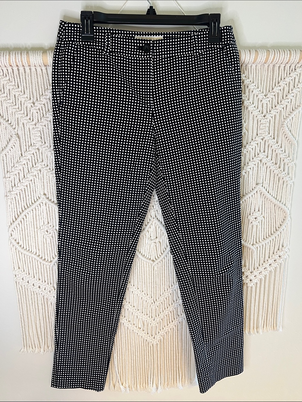 Michael Kors Collection Black and White Windowpane Pants